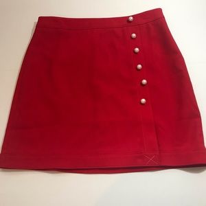 Ann Taylor Factory Red Skirt Petite Size 12